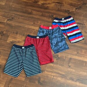 GAP Kids Blue, Red, & Multi Stripes and Camo Pajama Shorts Collection.  Size 12.